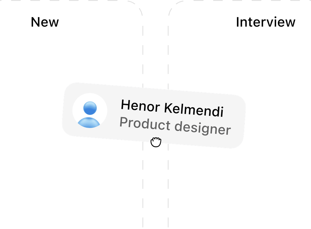 Applicant card being dragged